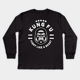 KUNG FU - FIGHT LIKE A BEAST Kids Long Sleeve T-Shirt